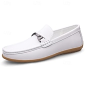voordelige Casual loafers-Rode imitatieleren loafers voor heren, stijlvol instapmodel met comfortabele, zachte binnenzool, ideaal voor zakelijke, casual weekenden en reizen