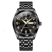 cheap Quartz Watches-OLEVS 3666 Luxury Man Watch Stainless Steel Waterproof Dual Calendar Classic Large Digital Dial Original Quartz Watches