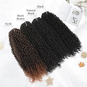 billige Syntetisk hårforlengelse-Krøllete klips i hårextensions urbeauty rosa mango 6 stk proteinsilke kinky krøllete hårextensions klips for svarte kvinner hår mykt naturlig slitesterkt lett lang levetid