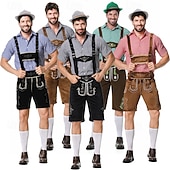 abordables Hombres-Oktoberfest Lederhosen Camisas Sombrero alpino bávaro Alemán alpino prados Hombre Fiesta Festival de Cerveza Paño de estilo tradicional