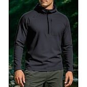 cheap Tops-Men&#039;s Hoodie Polo Sweatshirt Hiking top Long Sleeve Hoodie Tee Tshirt Top Outdoor Quick Dry Lightweight Breathable Quarter-Zip Polyester Black White Royal Blue Tennis Golf Running
