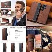 Χαμηλού Κόστους Samsung Θήκη-τηλέφωνο tok Για Samsung Galaxy Θήκη κάρτας πορτοφολιού Μαγνητική Υποστήριξη ασύρματης φόρτισης Υποδοχή κάρτας Ρετρό TPU PU δέρμα