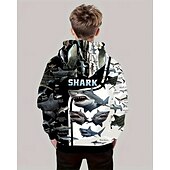 billiga Pojkens 3D-djur-Pojkar 3D Djur Huvtröja Långärmad Vår Höst Mode Streetwear Barn 4-12 år Huva Utomhus Ledigt Dagligen Normal