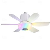 preiswerte Deckenventilator-Leuchten-1 moderner Deckenventilator-Kronleuchter mit intelligenter Fernbedienung, E27-Schraubsockel – einfach zu installieren, starker Wind für Wohnzimmer, Schlafzimmer, Arbeitszimmer, Küche, Werkstatt,
