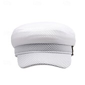 preiswerte Baseballkappe für Herren-Herren Schiebermütze Baseballkappe Sonnenhut Trucker-Kappe Schwarz Weiß Polyester Netz Mode Lässig Straße Täglich Einfach Verstellbar Sonnenschutz Atmungsaktiv