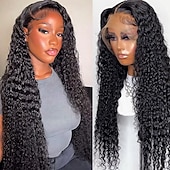 cheap Human Hair Lace Front Wigs-13x4 Human Hair Lace Frontal Wig High-quality Deep Wave Human Hair Wig 200% Density