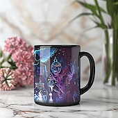 levne Halloween Kithen-Halloweenský dárkový hrnek, keramický hrnek na kávu s čarodějnickou tématikou 330 ml/12 oz, strašidelný halloweenský hrnek pro ženy, přátele, milovníky wiccanské inspirace, vánoční dekorace nebo dárek