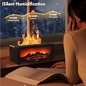 abordables 123496-1 cheminée à simulation de flamme rétro, humidificateur silencieux, machine d&#039;aromathérapie, lumière d&#039;ambiance colorée, interrupteur de synchronisation à trois niveaux, télécommande de type C, prise