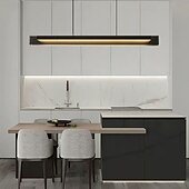 baratos Luzes pendentes-lustre pendente de led preto com cúpula moderna para cozinha, mesa de jantar ou bar