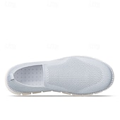 economico Sneakers da uomo-scarpe slip-on da uomo in similpelle beige con inserti in mesh – scarpe comode, leggere e traspiranti per l&#039;uso quotidiano, i viaggi e le attività rilassanti del fine settimana