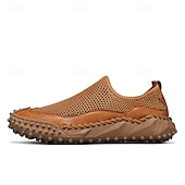 billige Sneakers til herrer-Brune sportsandaler for menn med pustende nettingoverdel og sklisikker såle for strand og fotturer