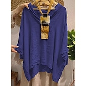 economico Camicie-Per donna Blusa Tinta unica Elegante Casual Mezza Manica Scollo a V Top Regolari Quotidiano Ferie Nero Bianco Giallo Blu marino Arancione Estate Autunno