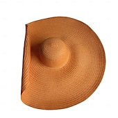 preiswerte Hüte-übergroßer Strand-Strohhut Damenmode großer Sonnenhut mit breiter Krempe Sommer-Roll-up-weicher Sonnenhut geeignet für Strandhut faltbar