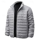 abordables Chaquetas acolchadas-Hombre Chaqueta acolchada Chaqueta de Invierno Al aire libre Templado Trajes de senderismo Ropa de senderismo Invierno Otoño Camiseta Camping / Senderismo / Espeleología Corriendo Negro Gris claro