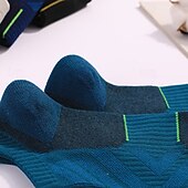 abordables Calcetines deportivos-1 Par Hombre Mujer calcetines de lana merino Calcetines para correr Mantiene abrigado Transpirable Anti ampollas Grueso Al aire libre tobillo Retazos Lana Merina Azul marinero Negro Blanco para Esqu