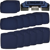 economico Copertura per Cuscini da Patio-Set di 14 fodere per cuscini impermeabili da esterno per patio, adatte a divani componibili in vimini e rattan da 6 posti, include 8 schienali e fodere per cuscini da patio resistenti allo sbiadimento