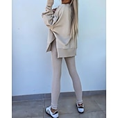 tanie dresy-Damskie Dres Getry Bluza z kapturem Koronka Kieszeń na zamek Solidne kolory Zestawy odzież Jesień Magenta Czarny Siłownia Athleisure Bieganie Keep Warm Odporność na wiatr Długi rękaw Sport Odzie