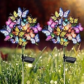 cheap Landscape Lights-2 Pcs Solar Butterfly Tree Lights Outdoor Waterproof Pathway Lights for Wedding Party Villa Walkway Garden Lawn Camping Party Landscape Decoration
