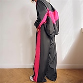 abordables Chándales-Mujer Tracksuit Sudadera Conjunto de Ropa Deportiva Bolsillo Bloque de color Trajes de Yoga Otoño Invierno Negro Rosa Gimnasio Rutina de ejercicio Deportes Mantiene abrigado Resistente al Viento Suave