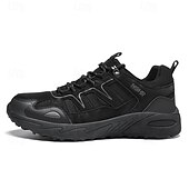 abordables Baskets-Homme Chaussures Décontractées Chaussures de randonnée Marche Occasionnel Cuir PU Maille Confortable Antidérapant Respirant À lacets Noir Jaune Vert Été Printemps