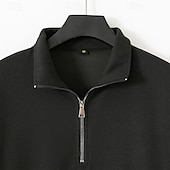 economico Felpe di base-Per uomo Felpa con cappuccio e zip Felpa Polo Felpa con zip Nero Bianco Blu Cachi Grigio Mezza zip Semplice Con zip Tasca Zip a un quarto Sport &amp; Outdoor Casuale Quotidiano Streetwear Cool