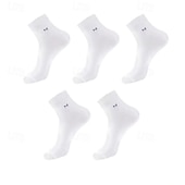 economico calzini da uomo-Per uomo 5 Paia Pacchi Multipli Calzini Calzini a Mezza Gamba Calzini da Corsa Calzini Casual Nero Bianco Colore Colore Solido / Tinta Unita Vacanza Sport &amp; Outdoor Quotidiano Base Medio Primavera