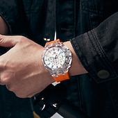 halpa Kvartsikellot-MINI FOCUS Miesten Kvartsikello ylellinen suuri kellotaulu liiketoimintakello luminoiva kalenteri päivämäärä viikko vedenkestävä silikonigelipohjainen kello