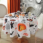 baratos Halloween Cozinha-Toalhas de mesa de Halloween, toalha de mesa de abóbora de 150 cm de diâmetro, toalha de mesa retangular decorativa, toalha de mesa de cozinha para o dia de todos os santos para festa, festival,