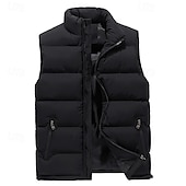 preiswerte Westen-Herren Wanderweste Pufferweste Ärmellos Weste Außen Thermowarm Leicht Atmungsaktiv Winter Reißverschluss Polyester Schwarz Rot Blau Jagd Angeln Klettern
