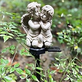 billiga Landskapsbelysning-1 st utomhus solcellsskulptur par ängel jordlampa gräsmatta lampa gårdsplan gräsmatta stig trädgård festival bröllop europeisk landskapsdekoration ljus