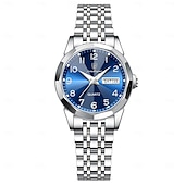 abordables Montres à quartz-Montre-bracelet de luxe pour femme, étanche, lumineuse, avec date et semaine, à quartz, en acier inoxydable