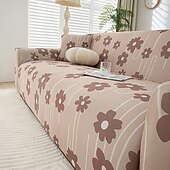 baratos Cobertura de Sofa-Capas de assento de sofá refrescantes com estampas de verão, capas universais para sofá chaise longue em forma de L, capa de sofá elástica de seda gelada de 1/2/3/4 lugares