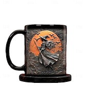 levne Halloween Kithen-Halloweenský dárkový hrnek, keramický hrnek na kávu s čarodějnickou tématikou 330 ml/12 oz, strašidelný halloweenský hrnek pro ženy, přátele, milovníky wiccanské inspirace, vánoční dekorace nebo dárek