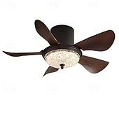 economico Lampade da soffitto con dimmer-Ventilatore da soffitto moderno a 3 pale a LED, in legno ABS, senza pale, motore a corrente continua, conversione di frequenza, telecomando in ferro 110 V-220 V