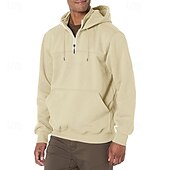 economico felpe con cappuccio da uomo di base-Per uomo Felpa con cappuccio e zip Felpa con cappuccio Felpa con zip Nero Vino Blu marino Blu Verde scuro Con Cappuccio Semplice Con zip Tasca Frontale Zip a un quarto Sport &amp; Outdoor Casuale