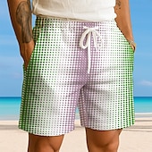 preiswerte 3D-Sweatshorts für Herren-Herren Tupfen Farbverlauf Waffel-Shorts Sweat-Shorts Freizeitshorts Mittlere Taille Modisch lässig Urlaub Joggen Trainieren Elastischer Kordelzug in der Taille Shorts mit Taschen Designer Bekleidung