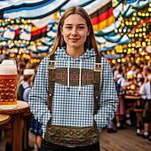 cheap Hoodies-Hoodie Print Casual Bavarian Bishop Sleeve Front Pocket Graphic for Women's Adults' 3D Print  for Carnival Oktoberfest Beer Vacation Party