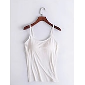 billige Enkel tank topp-Dame Camisole Tank Top Helfarge Daglig Fritid Ermeløs Med stropper Vanlige topper Daglig Svart Hvit Rosa Lilla Fuksia Sommer