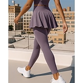 tanie Spodnie biegowe i legginsy-Damskie Spodnie do biegania Spódnica do biegania z rajstopami Elastyczny pas Wysoka talia Spodnie Sport i turystyka Codzienny Lekki Oddychający Bransoletka tenisowa Golf Bieganie Regularny Odzie