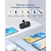 cheap Tool Accessories-Small Portable Charger for iPhone with Built-in Lightning Cable 3000/5000mAh Power Bank Fast Charging for Phone