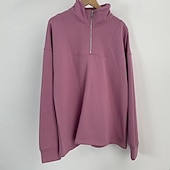 baratos Fatos de treino-Mulheres Moletom Suéter Conjunto de Roupa Atlética Bolsos Cor Sólida Conjuntos Outono Inverno Cáqui Preto Academia Corrida Exercite-se Térmico / Quente A Prova de Vento Macio Manga Longa Esporte