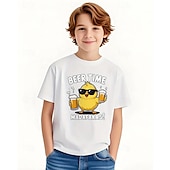billiga Pojkens 3D-djur-Pojkar 3D Grafisk Brud T-shirt Kortärmad Sommar Vår Mode Grundläggande Barn 4-12 år Rund hals Utomhus Ledigt Dagligen Normal