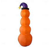 cheap Landscape Lights-1 Pc 2.4M Halloween Inflatable Pumpkin Luminous Strip Lamp Air Model Courtyard Garden Lawn Path Halloween Party Atmosphere Decorative Lights