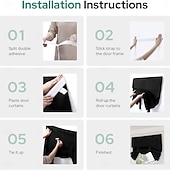 baratos Cortinas da porta-Cortina de Porta Francesa Sem Furos Cortina Blackout com Pregas de Lápis Cortinas Funcionais Filtradoras de Luz para Escritório e Casa 26X68polegadas(66X173CM)