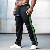 cheap Sweatpants-Men&#039;s Sweatpants Trousers Drawstring Side Stripe Elastic Waist Plain Comfort Breathable Full Length Outdoor Casual Daily Vacation Sports Black Stretchy
