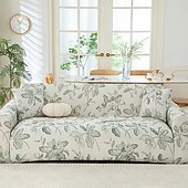baratos Cobertura de Sofa-Capas de assento de sofá refrescantes com estampas de verão, capas universais para sofá chaise longue em forma de L, capa de sofá elástica de seda gelada de 1/2/3/4 lugares