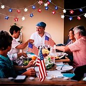 cheap Battery String Lights-1 Pc 3M-20 LED Star String Lights Red, White, Blue Vine Weaving Pentagram Light String July 4th Independence Day Party Patriotic Atmosphere Decorative Light AAA Battery Box