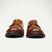 preiswerte Klassische Anzugschuhe-Herren Elegante Schuhe Spaziergang Leder Italienisches Vollnarbenleder Bequem Rutschfest Schnürung Schwarz Braun Kaffee