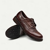 preiswerte Klassische Anzugschuhe-Herren Elegante Schuhe Spaziergang Leder Italienisches Vollnarbenleder Bequem Rutschfest Schnürung Schwarz Braun Kaffee
