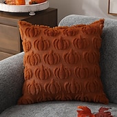 cheap Halloween Bedroom-Fall Pillow Covers Fall Decorations Autumn Orange Pumpkin Throw Pillow Cases Soft Plush Faux Fur Wool Couch Cushion Case for Chair Sofa Bedroom Living Room Home Decor